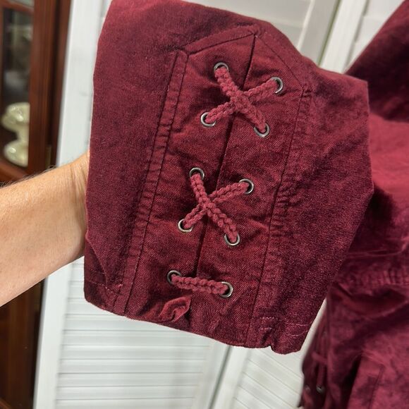 Torrid Jacket Size 4 4X Moto Burgundy Velvet Jacket NWOT - Picture 9 of 16